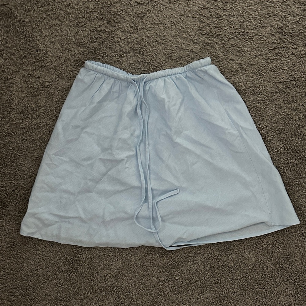 Light Blue Drawstring Skirt